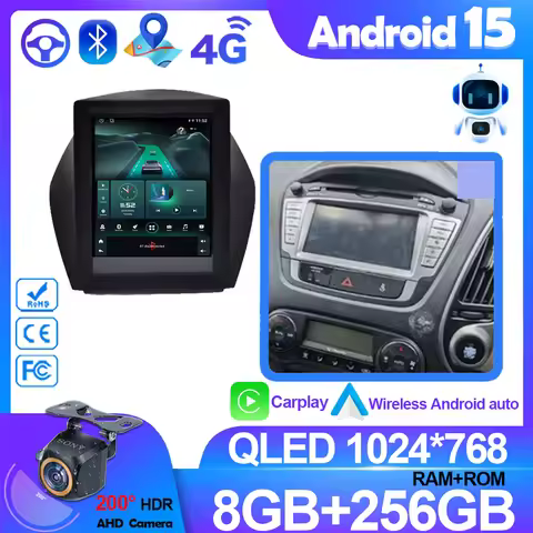 Android 15 Car Radio Wireless Carplay For Hyundai lX35 Tucson 2009-2015 9.7" Stereo Multimedia Video