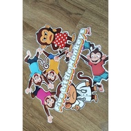 Teaching aids according to order nursery rhymes 5 little monkeys