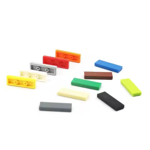 100 Piece Brick Tiles 1 X 3 Children's Model Build Accessories MOC Parts Compatible 63864 Building &