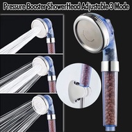 Booster Shower Head Adjustable 3 Mode High Pressure Stone Flow Shower Head