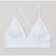 Bikini Top H&M Women's Swimsuit, padded triangle Bikini SWH03 - White, 34C No Foam