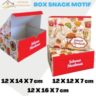 Box Kardus Snack Kue / Dus Kotak Roti Motif Print 12x12 12x14 12x16