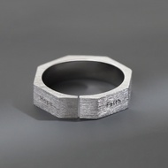 sterling silver multi-faceted ring for men, single ring for men, letter ring