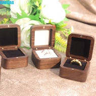 CABEZAG Spade Wood Rings Holder, 1/2 Slots Luxury Rings Bearer Box, Simple Square Wedding Anti-colli