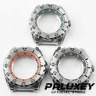 PALUXEY 44mm Orange Green Black Ring Silver Stainless Steel Watch Case Fit NH35 NH36 7S26 7S36 4R35 