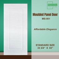 Goodoor MS001 Pintu Rumah Kayu Kulit Moulded Door 33 3/4 x 83 Inch White Primer Coated | Durable & S