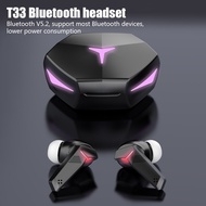 T33 TWS Wireless Earphones Bluetooth 5.2 Noise Cancellation Gaming Headset In-Ear Earbuds with Mic