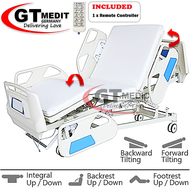 【Remote Controller】German Medicare 8 Function Double Crank Turn Medical Electric Hospital Nursing Bed Homecare Treatment Bedstead Rack Mattress Tilam Katil