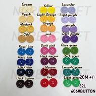 606 [24PCS] 2CM± ~32L 4 HOLE CANDY COLOUR BUTTON/ 4 LUBANG BUTANG