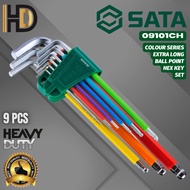SATA Color Series Extra Long Ball Point Hex Key Set 9 Pcs / Heavy Duty Hex Key Set / 09101CH