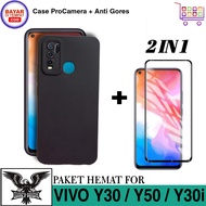 PAKET 2IN1 CASE VIVO Y30 Y50 Y30i SOFT CASE LIQUID PRO CAMERA FREE TEMPERED GLASS