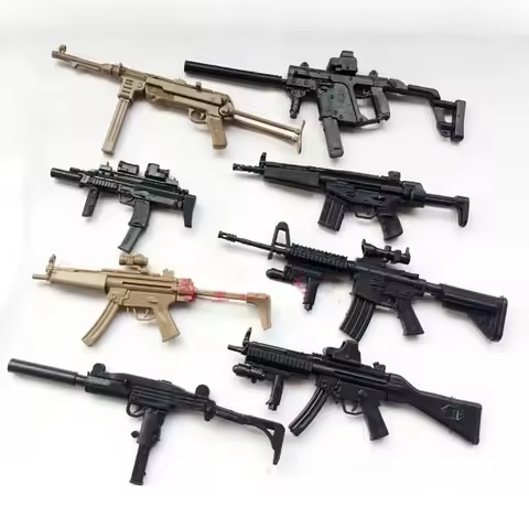 1/6 MP5 MP40 MP7 Assault Rifle UZI Submachine Gun Model Plastic Assemble Kit Simulation Weapon Milit