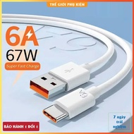 6A fast charging cable for XM USB - Type C. 67W fast charging cable, Type C charging cable, Type C f
