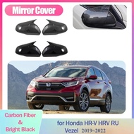2019-2022 Honda HR-V Vezel RU Carbon Fiber Black Side Wing Mirror Cover Cap Exterior Styling Trim Ac