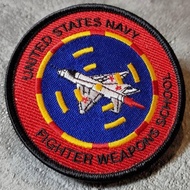 TOP GUN MAVERICK | US Navy Fighter Weapons School Patch | Velcro | 8cm x 8cm | Embroidered