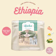เมล็ดกาแฟ White Peach Earl Grey Tea เมล็ดกาแฟ Ethiopia Gujj Bishala อราบิก้า 100% &lt; Medium - Light Roast &gt;