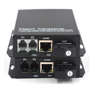 Telephone Extenders - 2 Channels PCM Voice Telephone over Singlemode Fiber Optic up 20Km with 10/100