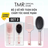 Lược Đệm Khí Gỡ Rối Tóc TMR Angel Pink Lược Chải Tóc Gỡ Rối Hình Oval Phù Hợp Cho Tóc Suông Thẳng