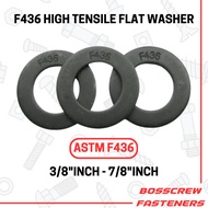ASTM F436 HT Flat Washer 3/8" ~ 1" (Black), Washer Hitam (F436 High Tensile Flat Washer [INCH]), HTF
