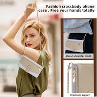 Metal Chain Crossbody Bag Leather Case For Samsung  A55/A27/A56/A36  with Stand & Magnetic Closure H