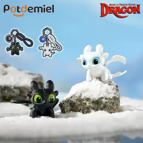 Hot Potdemiel How To Train Your Dragon Toothless Night Fury & Light Fury Keychain Cute Teeth Luminou