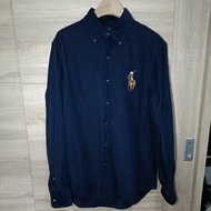 Polo Ralph Lauren 30週年 Polo Bear 深藍 燈芯絨 小熊騎士 襯衫 男S