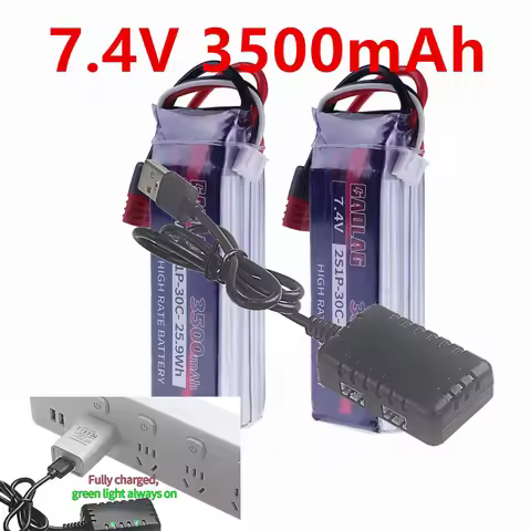 7.4V LIPO Battery RC Lipo 2S 3500mAh For MJX Hyper Go H16P H16E H16GT H16BM H16PL 14301 14302 14209 