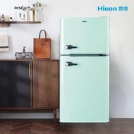 熱賣款？hicon惠康小冰箱131L復古把手雙開門立式冷凍冷藏大容量家用冰箱 冰箱 冷藏櫃
