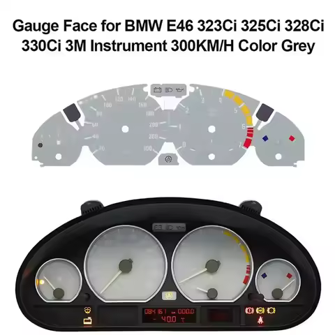 Gauge Face for BMW E46 323Ci 325Ci 328Ci 330Ci 3M Instrument 300KM/H Color Grey
