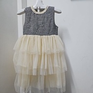 Bling layered chiffon dress with pearl neckline for babies 30kg to 35kg