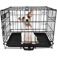 Holywarm Dog Crate Metal Dog Cage 18 inch Puppy Dog Crate Foldable Pet Cage with Leak-Proof and Remo