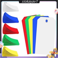 500 Pieces 4 3/4Inch X 2 3/8Inch Plastic Shipping Tags Colorful Blank Labeling Tags Waterproof Hang 