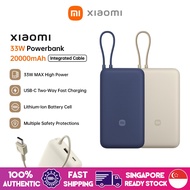 【CCC Certification】Xiaomi PowerBank 20000mAh 33W Integtated cable Fast Chargingdeted