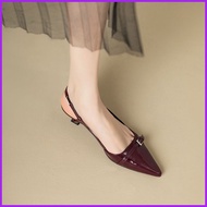 Pointed heels red 1 inch for women elegant fashion slingback heels