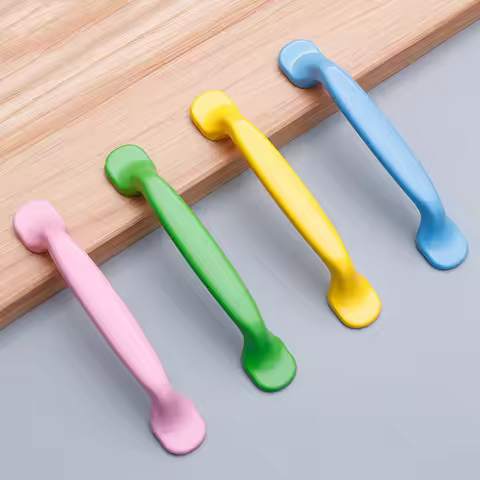 Kitchen Cabinet Knobs Handles Candy Color Furniture Handle for Cabinet Drawer Pulls Aluminum Alloy H