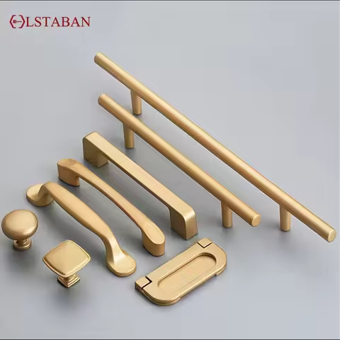 LSTABAN 96mm/128mm/192mm American-style Aluminum Alloy Golden Cabinet Handles Drawers Door Handles K