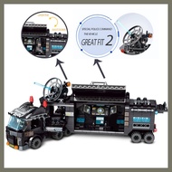 ▦ ✶ ☃ 820pcs City Police Station Building Blocks Compatible LEGO City SWAT Team Truck Blocks
