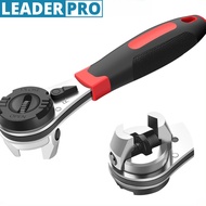 Portable Ratchet Wrench Metal Heavy Duty Socket Wrench Ergonomic Labor Saving Adjustable Wrench Repa