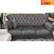 SOFA CHESTERFIELD 3+2+1 SEATER SOFA PREMIUM VELVET ANTI SCRATCH/EASY CLEAN Code G1142
