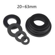 5pcs 20~63mm Black Flat Gasket Plastic Insulation Seals Ring Gasket PVC Pipe Fitting Special Gasket 