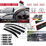 (4 PCS) Mugen Air Press Mugen Door Visor Suits For Honda Toyota Civic City GM6 HRV BRV Jazz Vios Civ