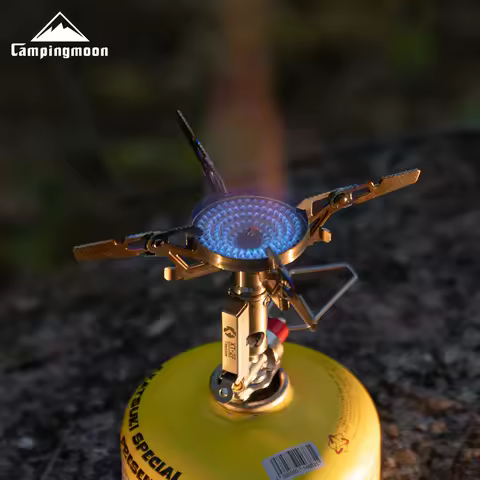 CAMPINGMOON XT-2F Xuanfeng Titanium Rocket Stove Portable Mini Camping Gas Burner Stable Voltage Out