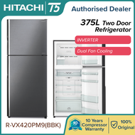 Hitachi 2 Door Inverter Fridge (375L) Refrigerator R-VX420PM9 Peti Sejuk 电冰箱