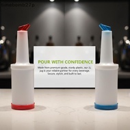 (time) 1L Food Grade Plastic Juice Pourer Bottle Container Durable for Bar Home Kitchen Café Party D
