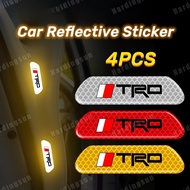 4Pcs Toyota TRD Car Door Reflective Sticker Scratch Protection Sticker Safety Warning Car Sticker Br