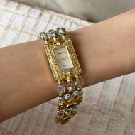 BELAMI 日本品牌 錶殼錶帶鑲水鑽 珍珠母貝錶盤 古董錶 vintage