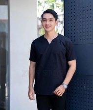 tersedia Baju Koko Dewasa Kemko Polos Model Kerah V Tanpa Kancing Terbaru Bahan Katun Tebal Premium 