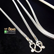 สร้อยคอเงินแท้ สร้อยคอลายกระดูกงู ยาว 18 นิ้ว หนา 3 มม. YTG-9437