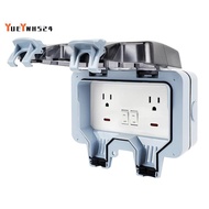 IP66 Waterproof Box 15A Rainproof Charging Socket with  Switch US Plug