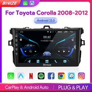 Binize 9" Android 12.0 Car Radio For Toyota Corolla 2008-2012 Multimedia Video Player Stereo Navigation GPS BT 2Din Autoradio